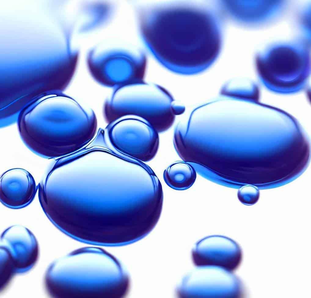 methylene blue drops on white background