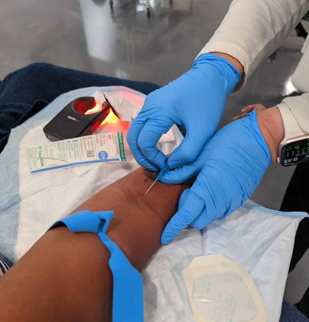 procaine iV being given to a patient at the remedy room