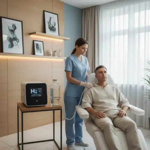 hydrogen therapy giving to patient